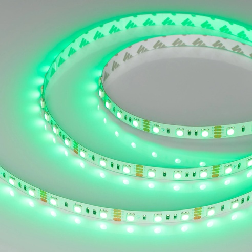Лента светодиодная RT-B60-10mm 12V RGB (14.4 W/m, IP20, 5060, 5m) (Arlight, Открытый)