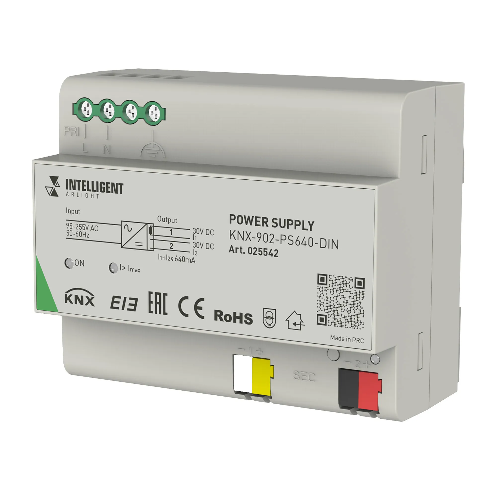 INTELLIGENT ARLIGHT Блок питания шины KNX-902-PS640-DIN (230V, 640mA) (IARL, IP20 Пластик, 2 года) - изображение товара
