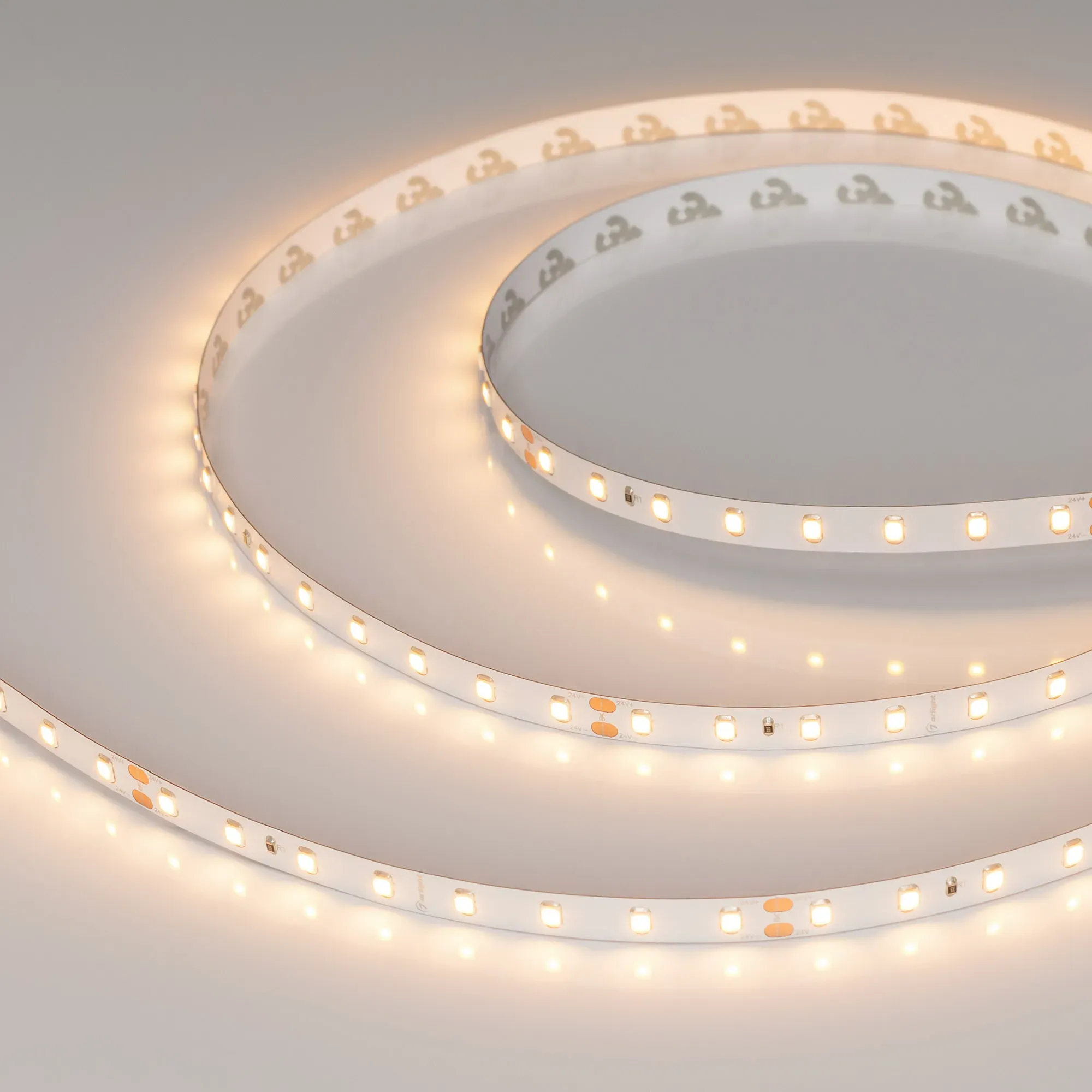 Лента светодиодная RT-A80-8mm 24V Warm2700 (6 W/m, IP20, 2835, 5m) (Arlight, высок.эфф.150 лм/Вт) - изображение товара