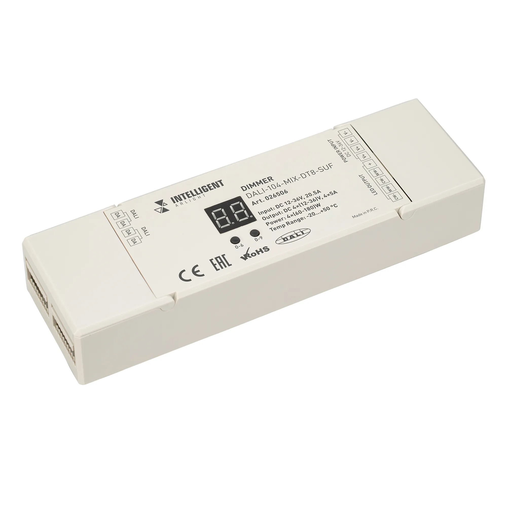 INTELLIGENT ARLIGHT Диммер DALI-104-MIX-DT8-SUF (12-36V, 4х5А) (IARL, IP20 Пластик, 3 года) - изображение товара