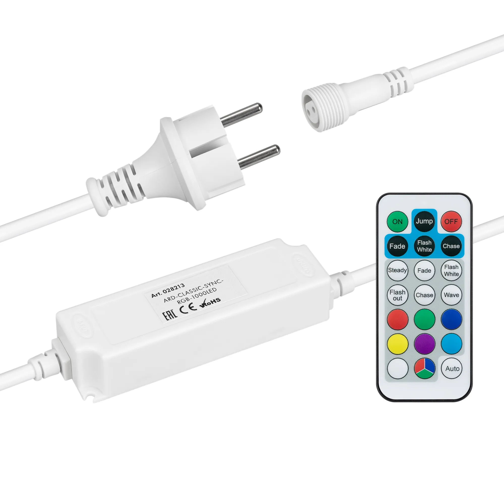 Контроллер ARD-CLASSIC-SYNC-RGB-1000LED White (230V, 80W, RF ПДУ) (Ardecoled, Закрытый) - изображение товара